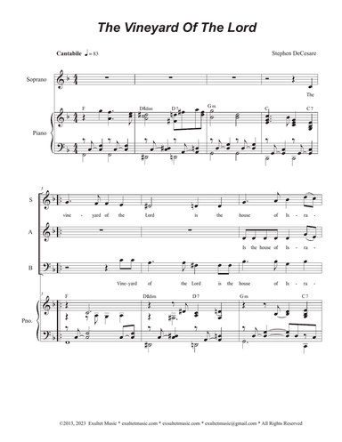 The Vineyard Of The Lord (Vocal Trio - (SAB)