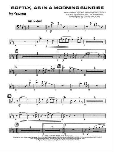 Softly, As in a Morning Sunrise: 3rd Trombone