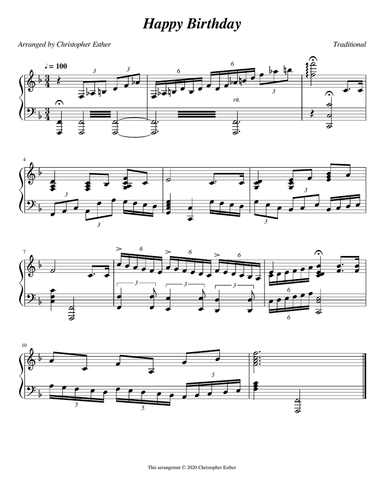 Happy Birthday (Advanced Piano)