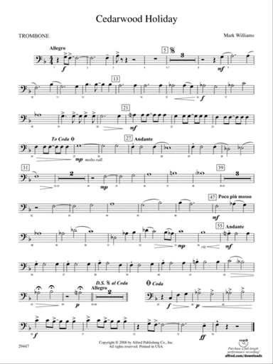 Cedarwood Holiday: 1st Trombone