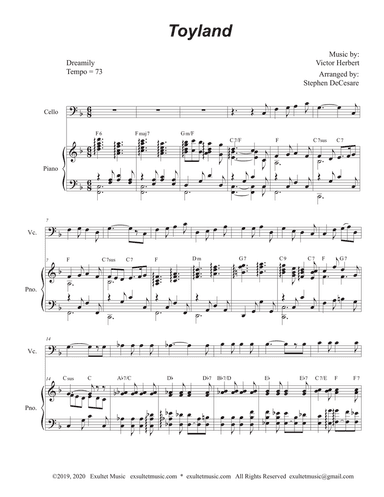 Toyland (Cello solo and Piano)