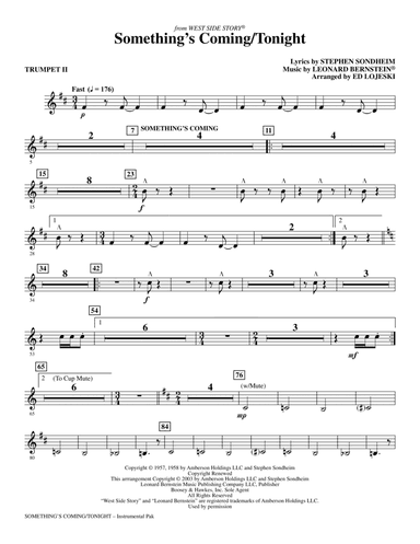 Something's Coming/Tonight (from West Side Story) (arr. Ed Lojeski) - Trumpet 2
