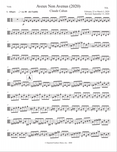 Aveux Non Avenus (2020) viola part