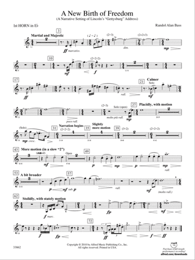A New Birth of Freedom: (wp) 1st Horn in E-flat