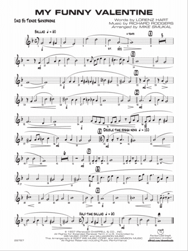 My Funny Valentine: 2nd B-flat Tenor Saxophone