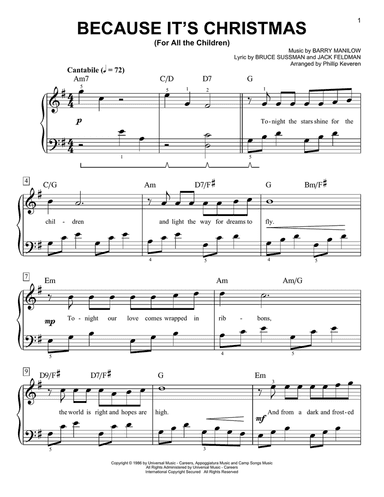 Because It's Christmas (For All The Children) (arr. Phillip Keveren)