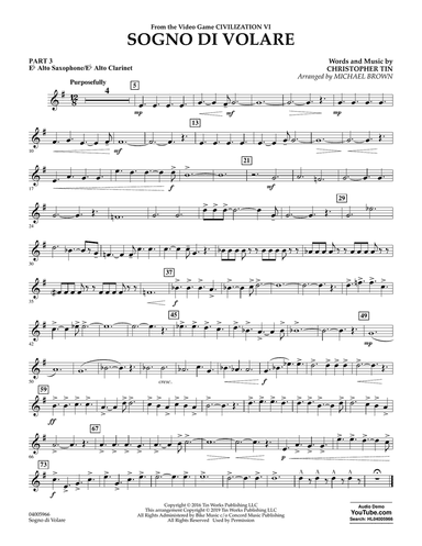 Sogno di Volare (from Civilization VI) (arr. Michael Brown) - Pt.3 - Eb Alto Sax/Alto Clar.