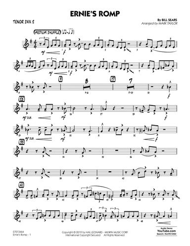 Ernie's Romp (arr. Mark Taylor) - Tenor Sax 2