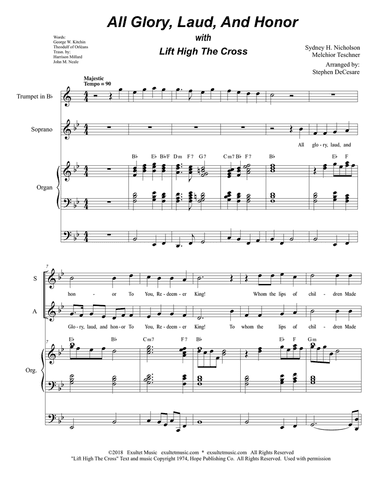 All Glory, Laud, And Honor (with "Lift High The Cross" - (Vocal Trio - SAB)
