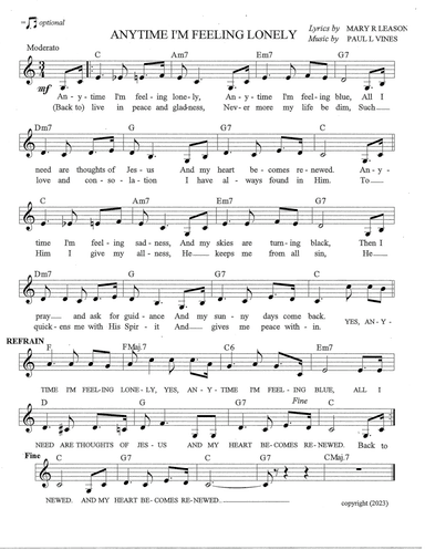 ANYTIME I'M FEELING LONELY