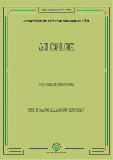 Mozart-An Chloe, for Violin and Piano