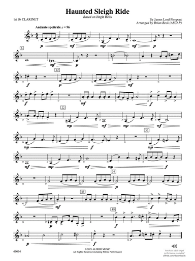 Haunted Sleigh Ride: 1st B-flat Clarinet