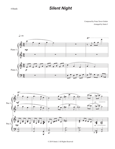 Silent Night - 1 Piano 4 Hands