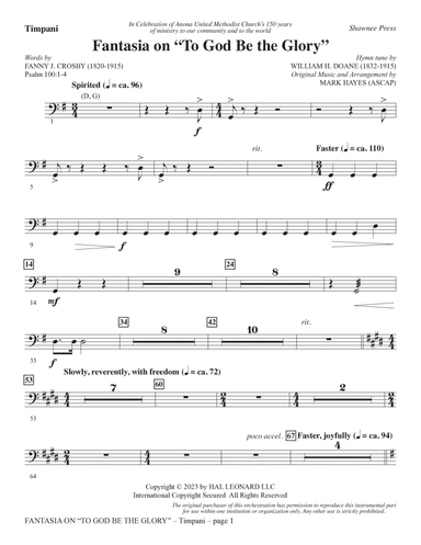 Fantasia On "To God Be The Glory" - Timpani