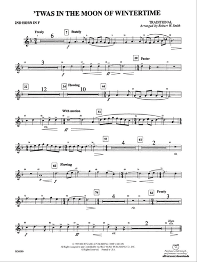 Twas in the Moon of Wintertime: 2nd F Horn