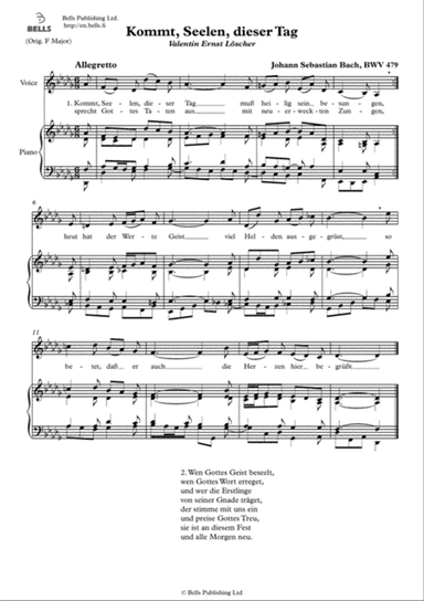 Kommt, Seelen, dieser Tag, BWV 479 (D-flat Major)