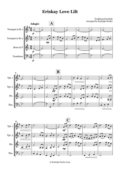 Eriskay Love Lilt - Brass quartet