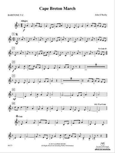 Cape Breton March: Baritone T.C.