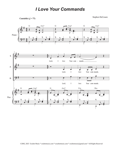 I Love Your Commands (Vocal Trio - (SAB)