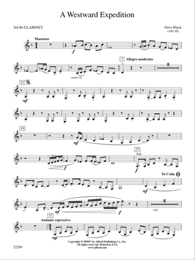 A Westward Expedition: 3rd B-flat Clarinet