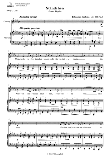 Standchen, Op. 106 No. 1 (D-flat Major)