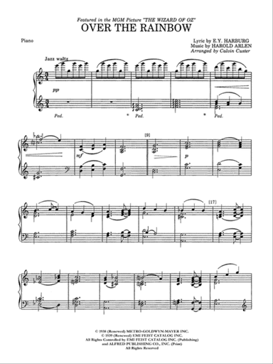 Over the Rainbow: Piano Accompaniment
