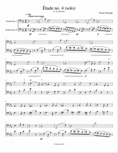 Franz Simandl Étude no. 4 in Eb Major (Allegro non troppo) for Two Double Basses