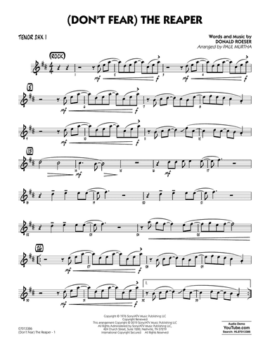 (Don't Fear) The Reaper (arr. Paul Murtha) - Tenor Sax 1