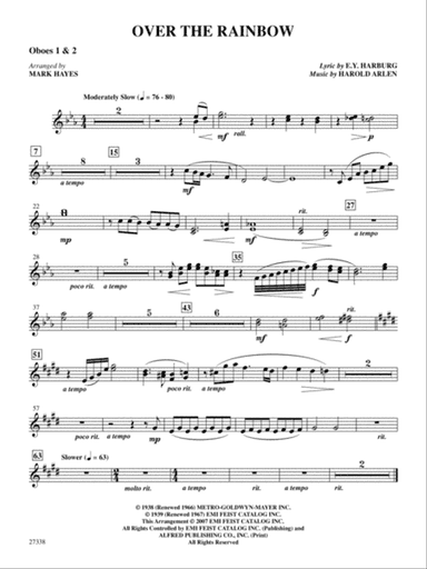 Over the Rainbow (from the musical The Wizard of Oz): 1st & 2nd Oboe