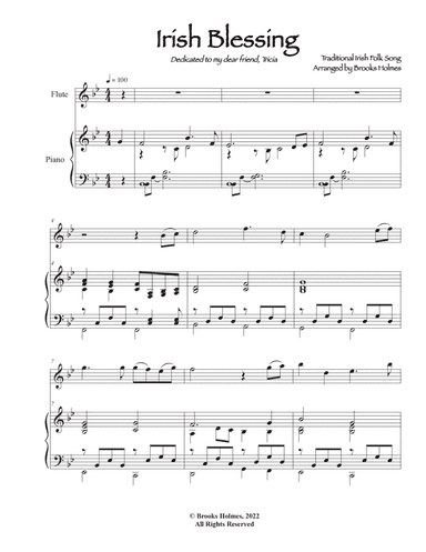 Irish Blessing for Flute & Piano in Bb