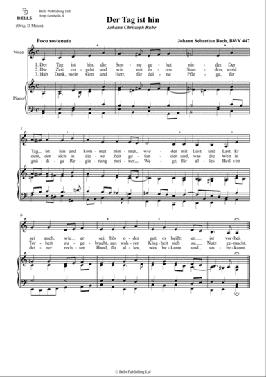 Der Tag ist hin, BWV 447 (A minor)