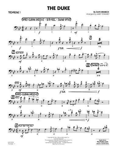 The Duke (arr. Mike Tomaro) - Trombone 1