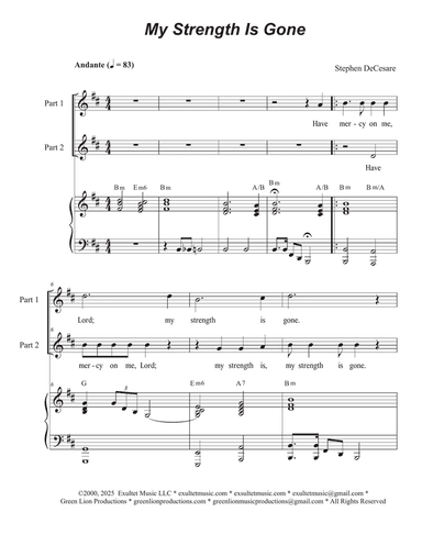 My Strength Is Gone (2-part choir)