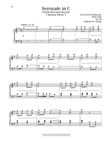 Serenade In C, Op. 48, Fourth Movement ("Russian Theme") Excerpt
