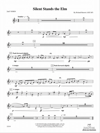 Silent Stands the Elm: 2nd F Horn