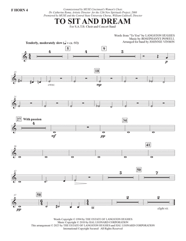 To Sit And Dream (Band Accompaniment) - F Horn 4