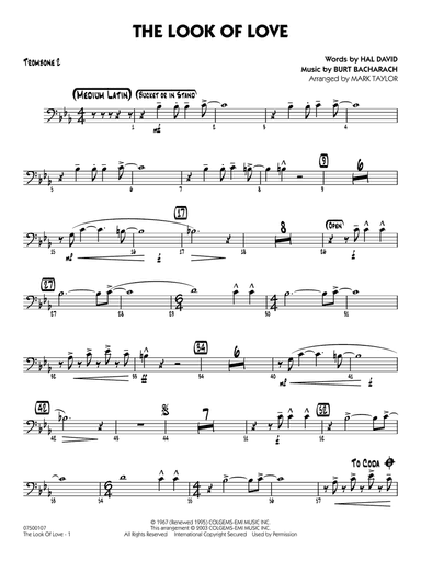The Look of Love (arr. Mark Taylor) - Trombone 2
