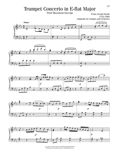 Trumpet Concerto in E-flat Major, First Movement Excerpt