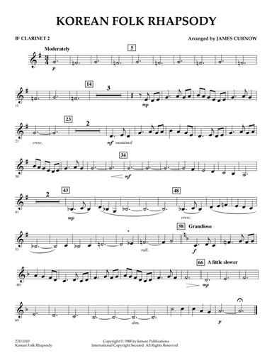 Korean Folk Rhapsody - Bb Clarinet 2