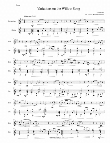 Variations on the Willow Song for cor anglais and guitar