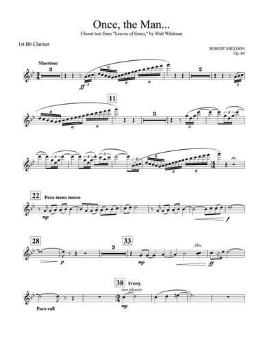 Once, the Man...: 1st B-flat Clarinet