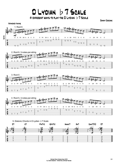 D Lydian b7 Scale (4 Ways to Play)