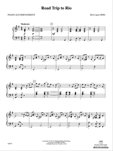 Road Trip to Rio: Piano Accompaniment