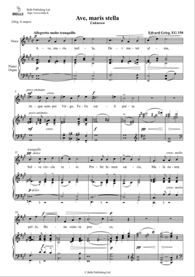 Ave, maris stella, EG 150 (A Major)