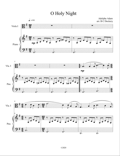 O Holy Night (viola solo) with piano accompaniment