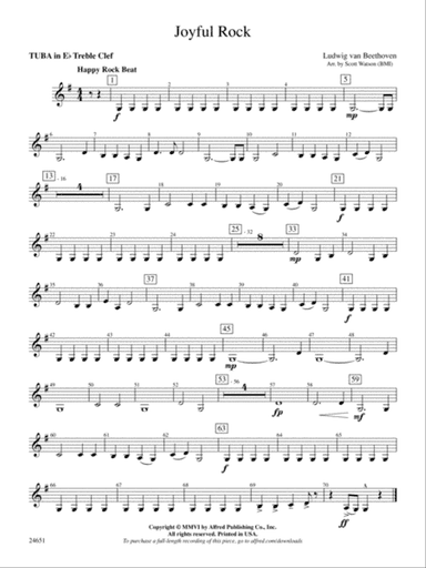 Joyful Rock: (wp) E-flat Tuba T.C.
