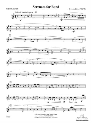 Serenata for Band: 1st B-flat Clarinet