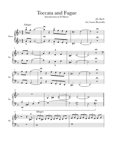 Toccata and Fugue Easy Beginner