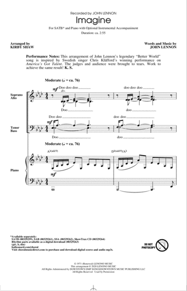 Imagine (arr. Kirby Shaw)