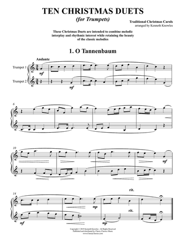 Ten Christmas Duets for Trumpets